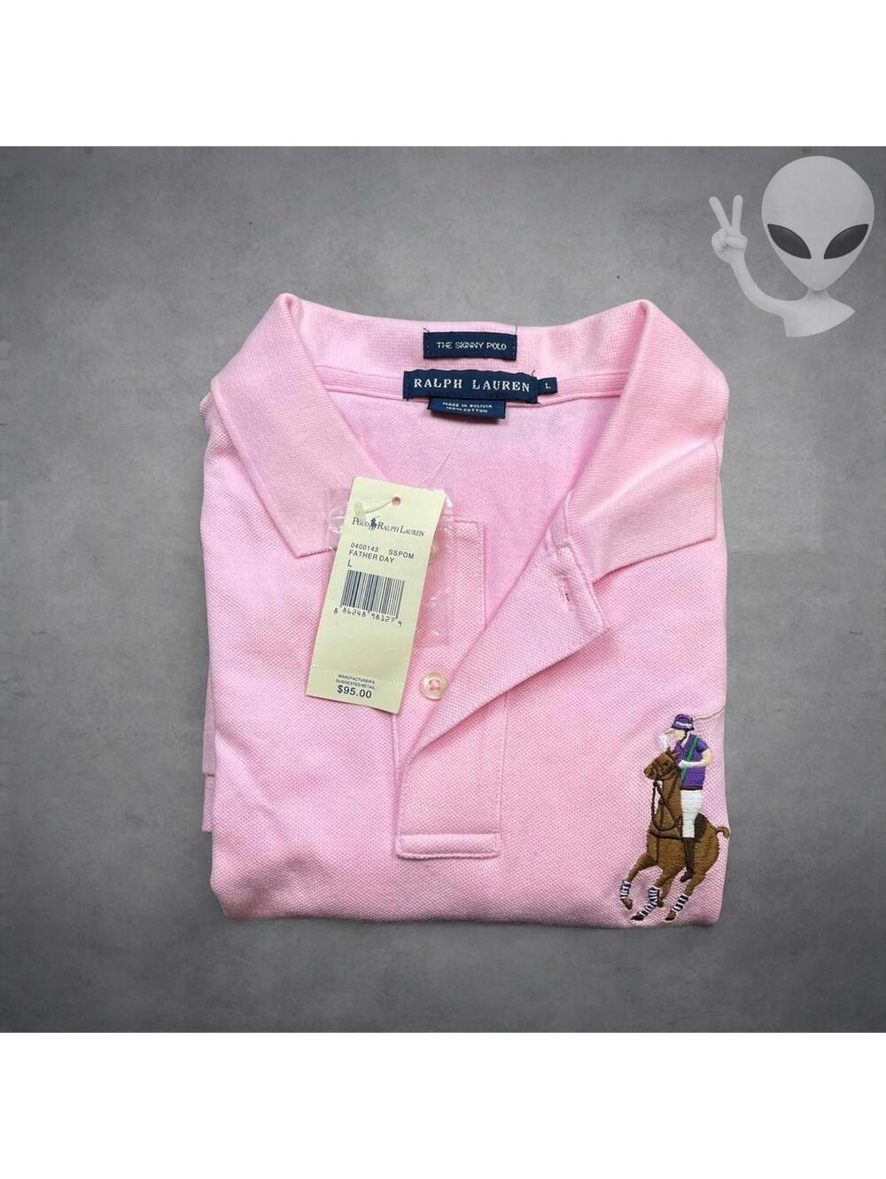 Polo Ralph Lauren Big Pony  Polo Shirt Women's Large Pink Slim Fit - Picture 7 of 7